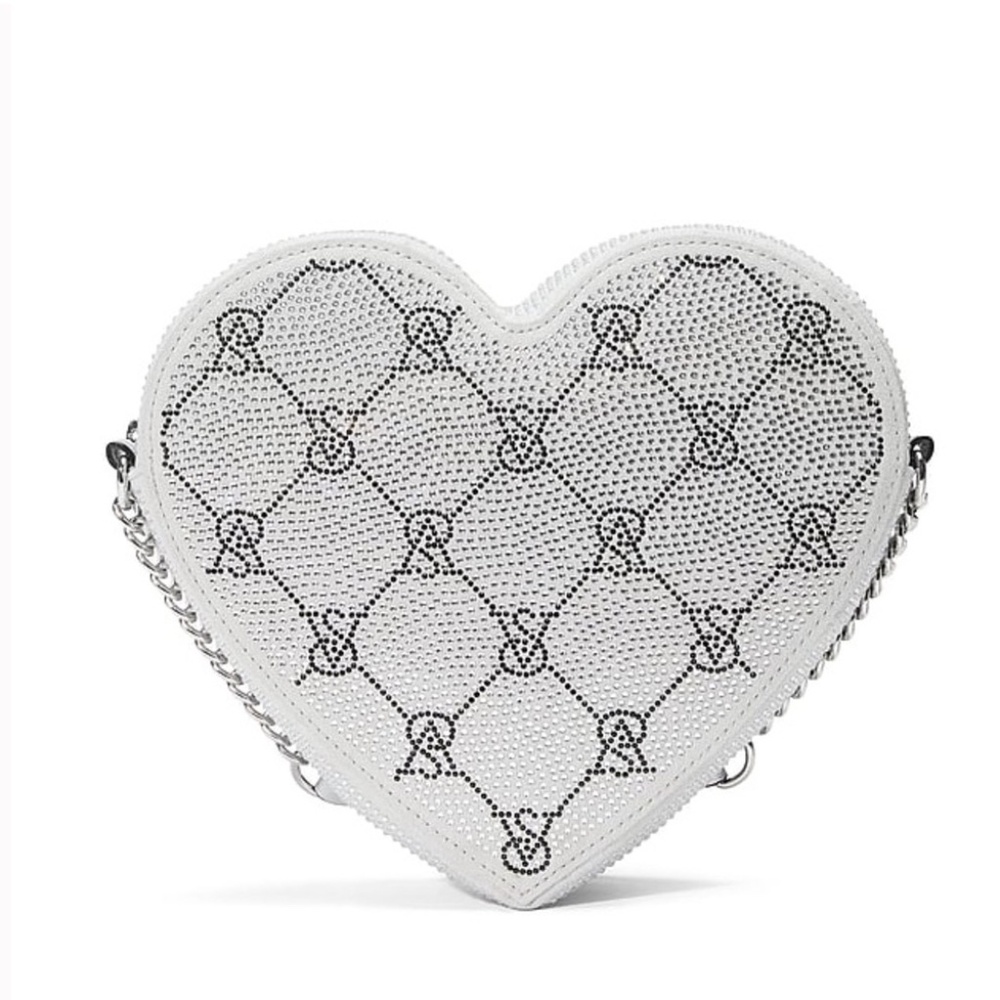 NWT! VICTORIA'S SECRET *Heart* Rhinestone Crossbody Bag - Picture 4 of 5
